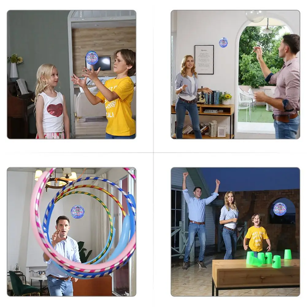 

Flynova Pro Flying Ball Spinner Toy Hand Controlled Drone Helicopter 360 Degree Rotating Mini UFO With RGB Light Boys Girls Gift