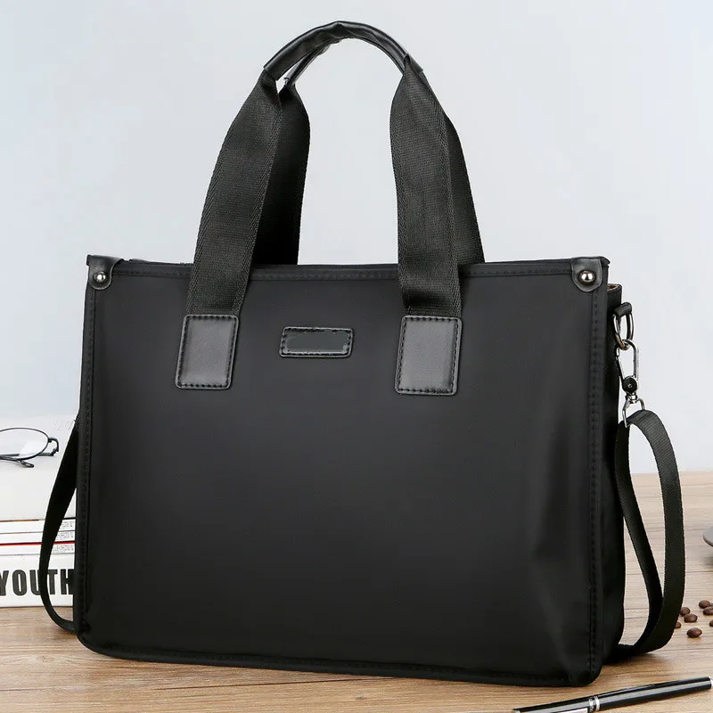 Сумка мессенджер Мужская нейлоновая водонепроницаемая Черная|Мужские портфели|