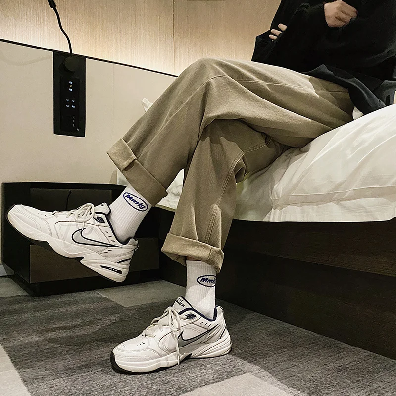 Khaki Beige Jeans Men's Fashion Cotton Casual Baggy Jeans Men Streetwear Loose Hip-hop Straight Denim Trousers Mens Clothing