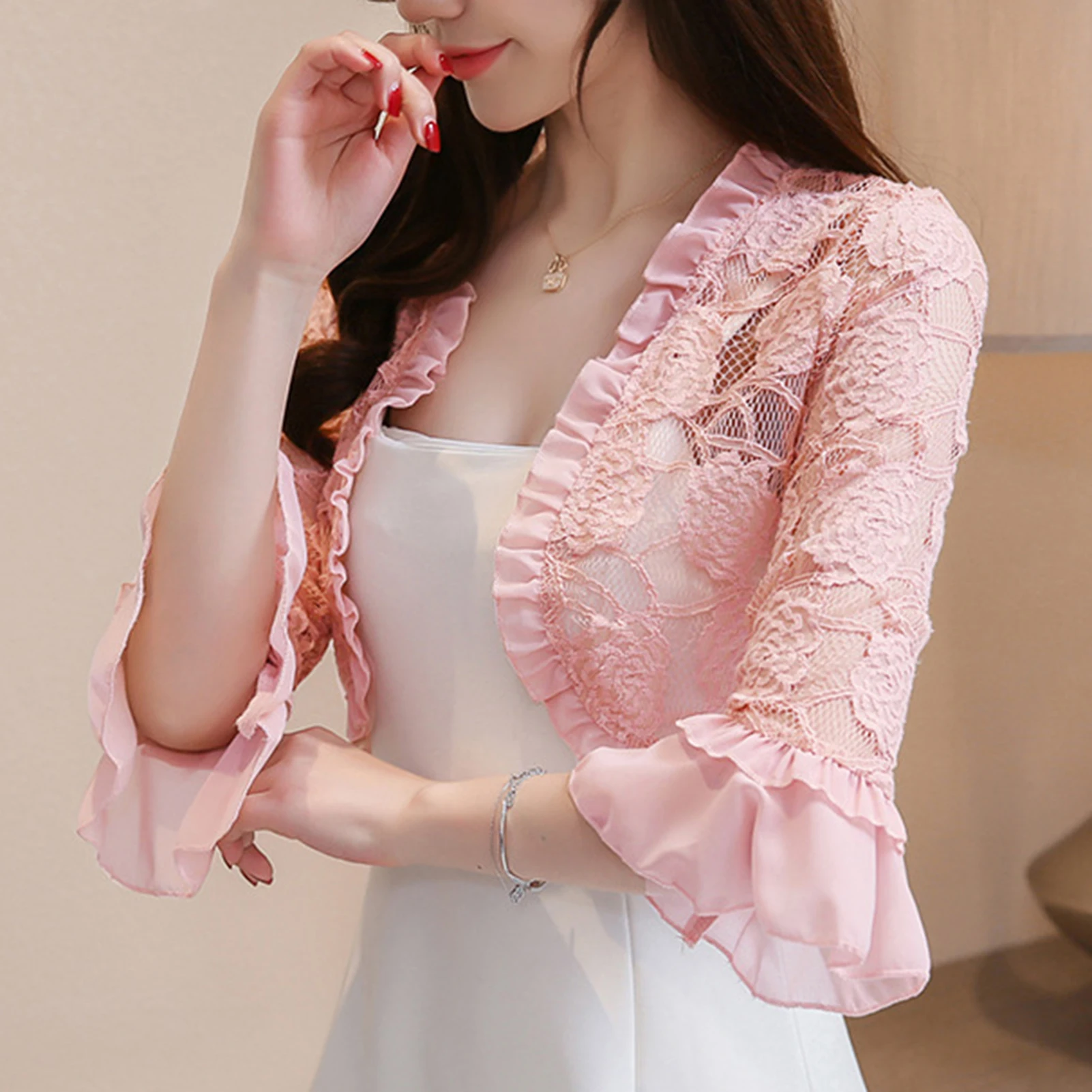 

Newly Women's Round Collar Shawl with Plain Floral Lace as Gifts for Girls m99