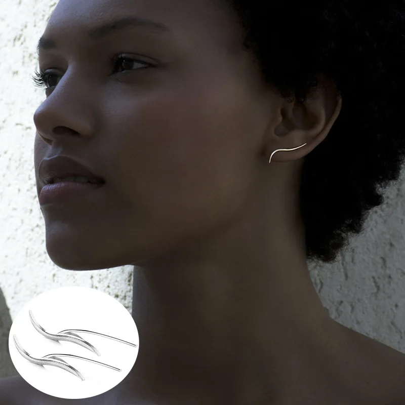 Женские серьги для ползания ушей Todorova с изгибами гвоздики альпинизма в