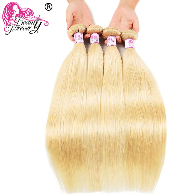 BEAUTY FOREVER #613 блонд бразильские прямые волосы 4 шт./лот Remy человеческие пучки 16 24