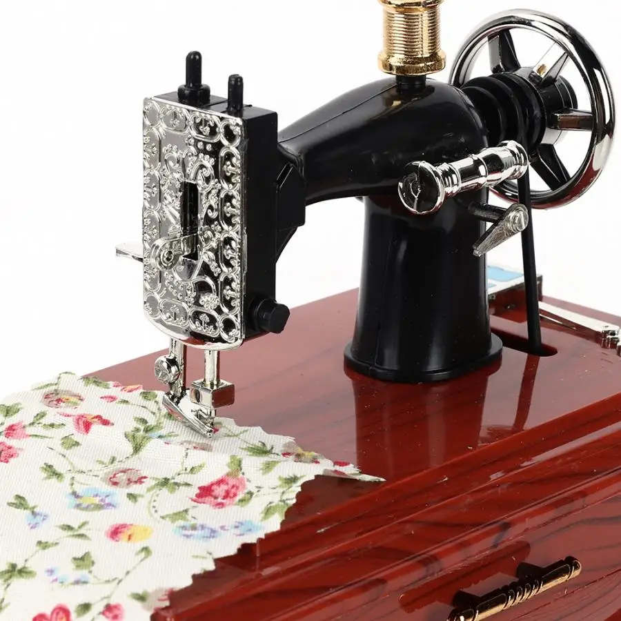 Винтажная мини швейная машина форма музыкальная шкатулка для хранения ювелирных