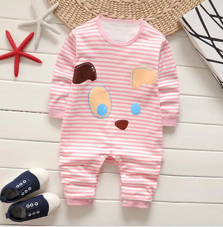 Весенне осенние комбинезоны для новорожденных девочек хлопковые с длинными