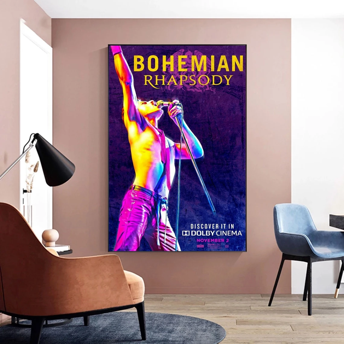 Музыкальный постер Rhapsody Queen Freddie Mercury 2018 в богемном стиле холст с принтом