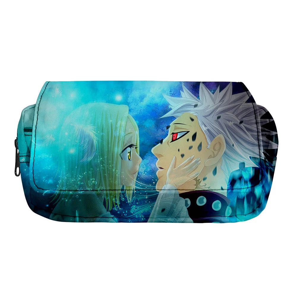 

New The Seven Deadly Sins School large clutch bag, suitable for girls, boys, teenagers, cute double Kawaii bag, college Kawaii
