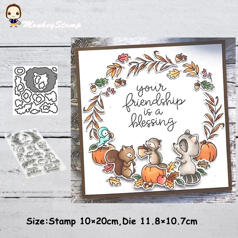 Обезьяна животных венок металлические режущие штампы и трафарет для DIY