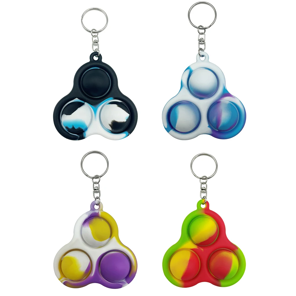

Tie-Dye Push Bubble Pendant Hanging Sensory Toy Fidget Anti-stress Toys Silicone toy keychain Decompression for adults and child