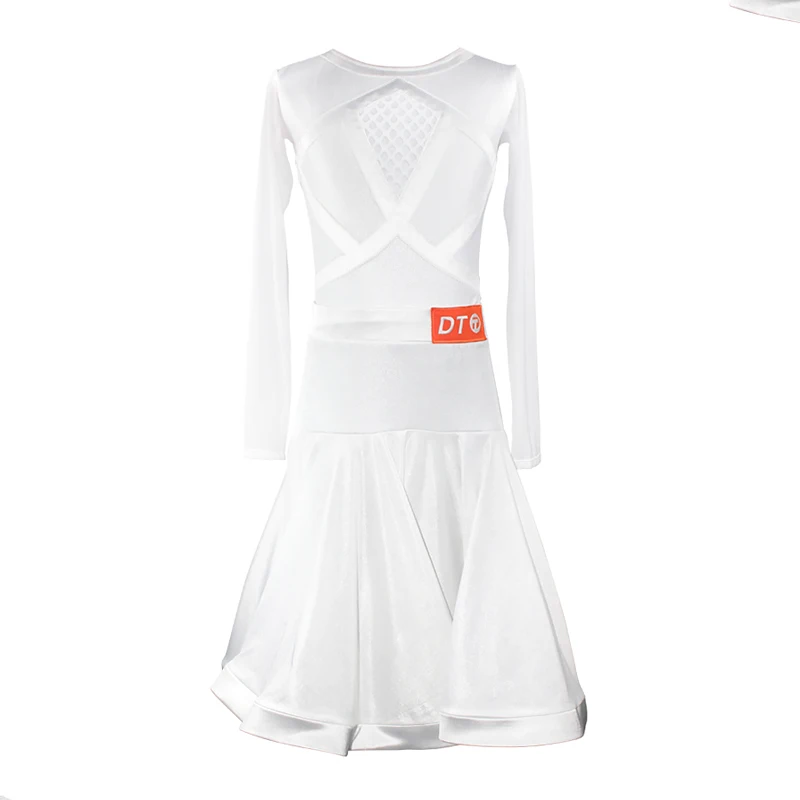 

2021 White Latina Dance Clothes Latin Competition Costume For Girls Designer Clothing Ballroom Dance Outfits Tap Dance Wear