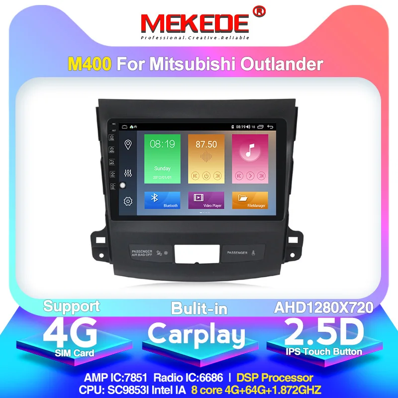 4G lte Android 10 0 Автомобильный мультимедийный Радио стерео плеер для Mitsubishi Outlander xl 2 2005