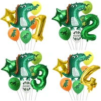 7pcsset dinosaur party balloon happy birthday inflatable number foil balloon baby shower kids toy globos cumpleanos infantiles