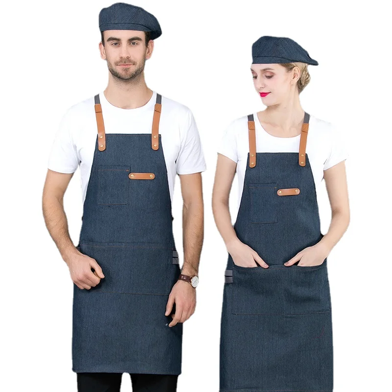 

Long Apron Denim Restaurant Hotel Waist Chef Apron Bar Pub Kitchen Waiter Waitress Cook Apron Universal Cooking
