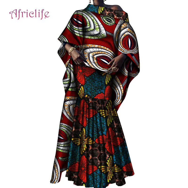 Женский комплект из 2 предметов с длинным топом и юбкой в африканском