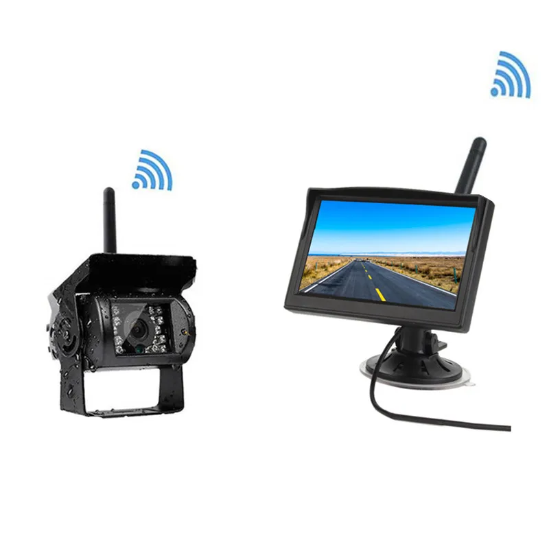 TFT lcd 5 дюймов Автомобильный монитор для грузовика автобуса 2 4G беспроводной с 18 ИК