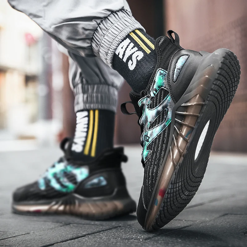 

Новые кроссовки на массивной подошве, дышащие женские модные Нескользящие демпфирующие спортивные туфли