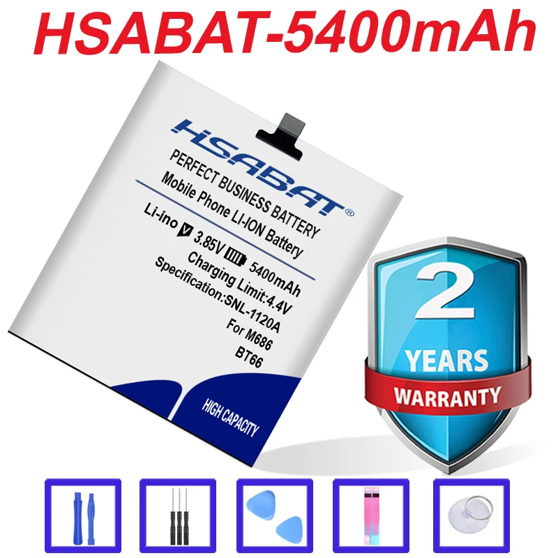 Оригинальный аккумулятор HSABAT 5400mAh BT66 для Meizu PRO 6 Plus PRO6 M686 M686G M686Q высокое качество