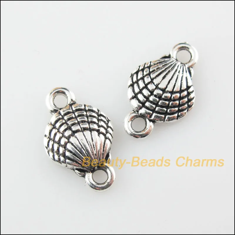 Модные 35 шт. Тибетский серебристый цвет Прекрасный Shell Подвески Разъемы