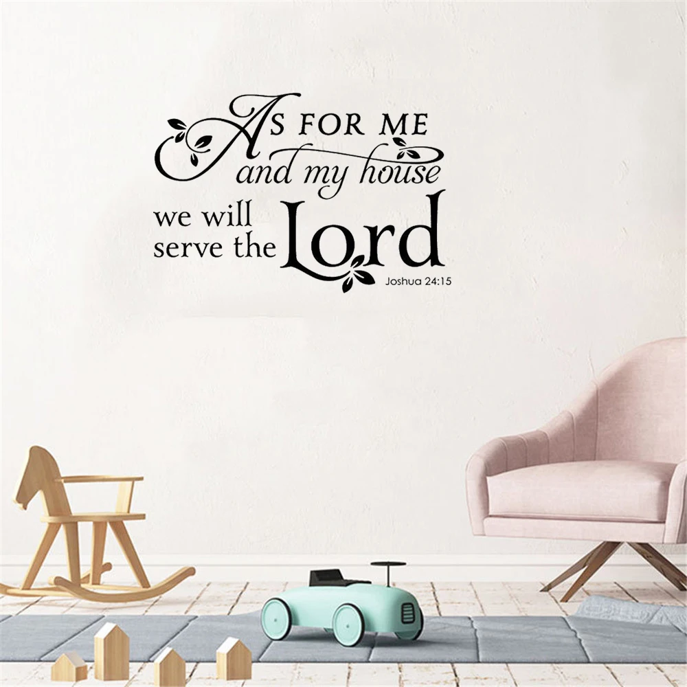 

Joshua 24 15 Wall Stickers As For Me And My House Quote Mural Removable Vinyl Bedroom Living Room Decals Decoration DW20033