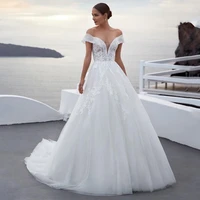 eightree sexy wedding dresses off shoulder appliques bridal dress sweep train backless a line princess wedding gowns plus size