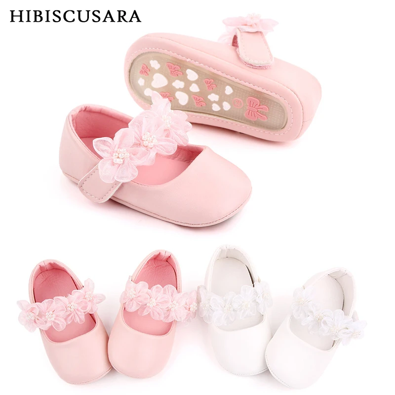 Zapatos de princesa para primeros pasos para ni&ntilde;a, cadena de flores para cuna, elegantes, suela antideslizante de goma, suaves y c&oacute;modos-0