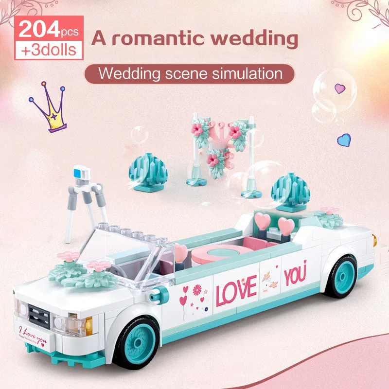 Город Друзья розовый ключа автомобиля дом кирпичи комплект для девочек Princess Prince