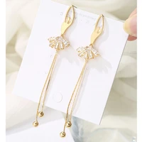 korean charming flash ballet earrings for women 2020 tassel exquisite fairy long zirconearrings fashion jewelry