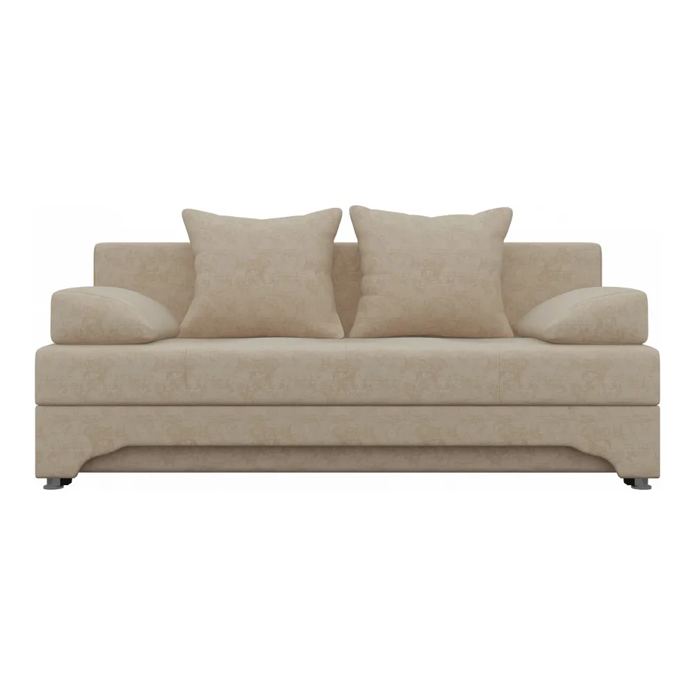 Диван-еврокнижка АртМебель Ник-2 микровельвет бежево-коричн \ бежевый Коричневый