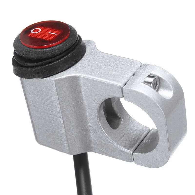 

12V Light Switch ATV Grips Handlebar Motorcycle Mounting On Off Sliver