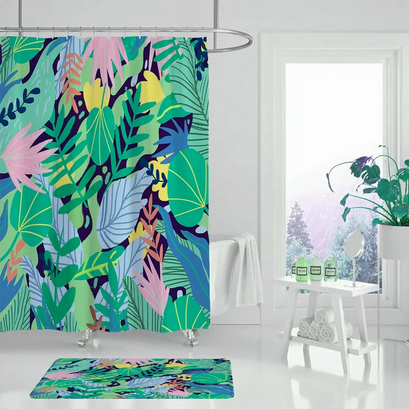 Занавеска для душа с цветами розы занавеска ванной из водонепроницаемого