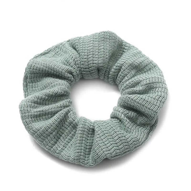 

Knitting Hair Scrunchies Ponytail Hair Tie Elastic solid color Hair Bands Rubber Bands Soft Warm Candy Color Hair Rope wholesale
