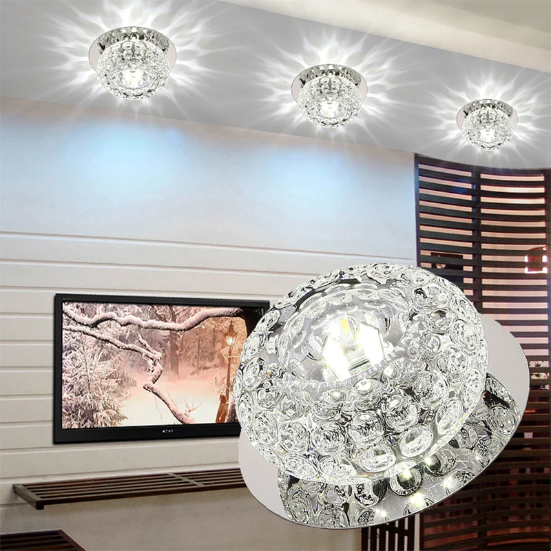 Светодиодный хрустальный потолочный светильник s современный круговой мини