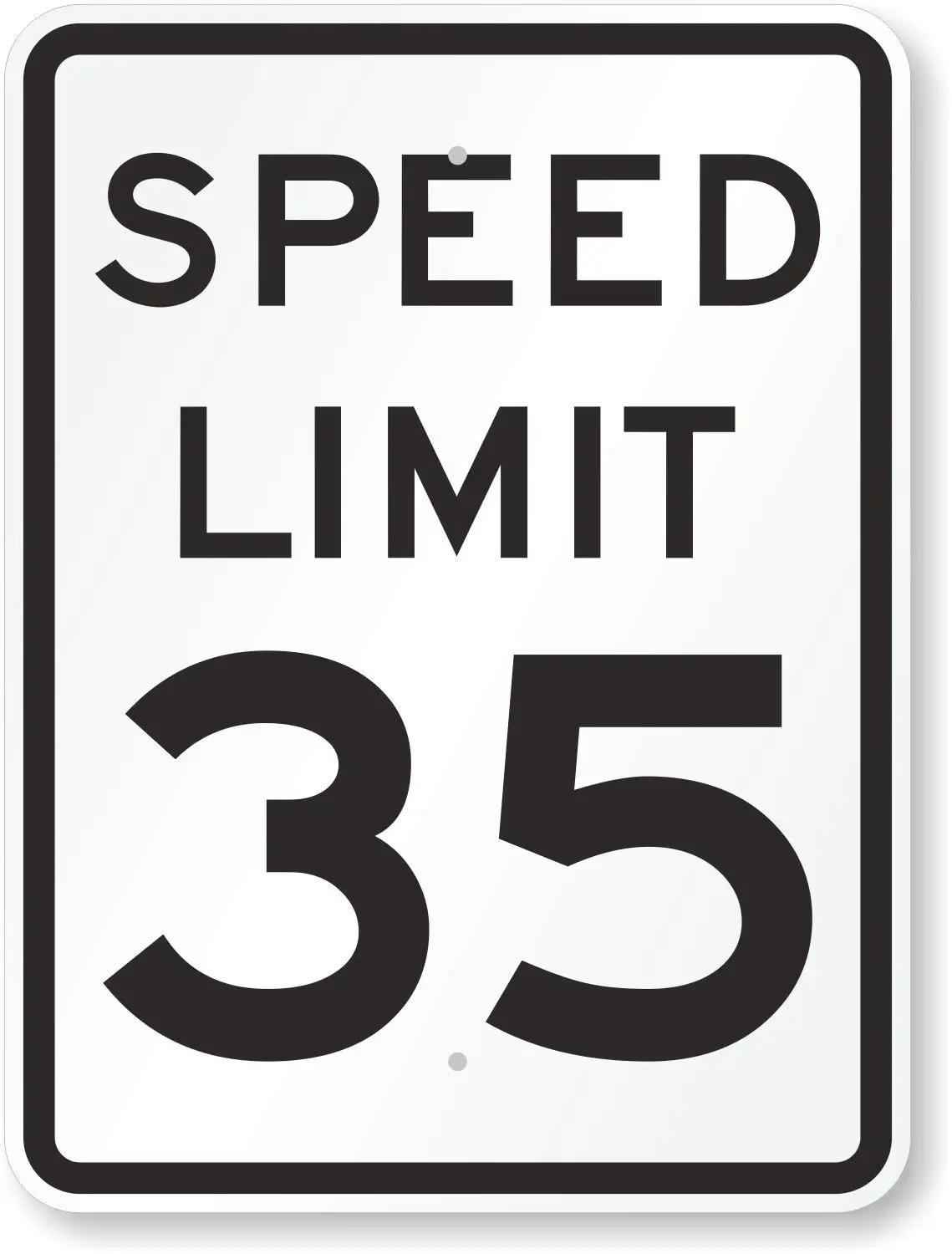 

"Speed Limit 35" MUTCD Compliant Sign | 8" x 8" 3M High Intensity Grade Reflective Aluminum