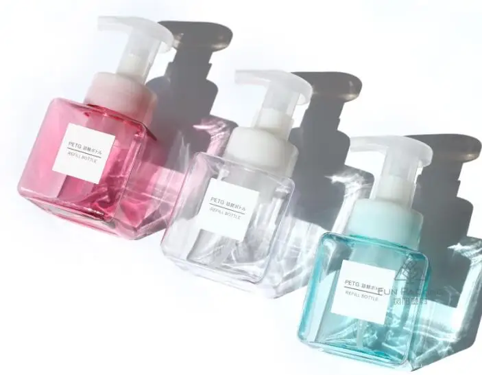 Пенная бутылка насос для мыла 250 мл квадратный пузырьковый флакон косметический