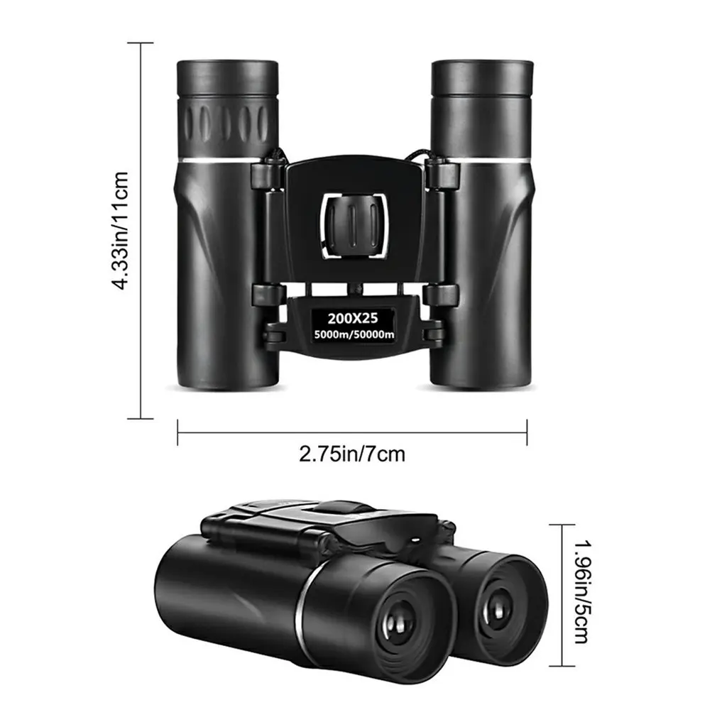 

Mini Portable Zoom HD 50000M Telescope Binoculars Powerful 200x25 Folding Long Range Low Light Night Vision Professional