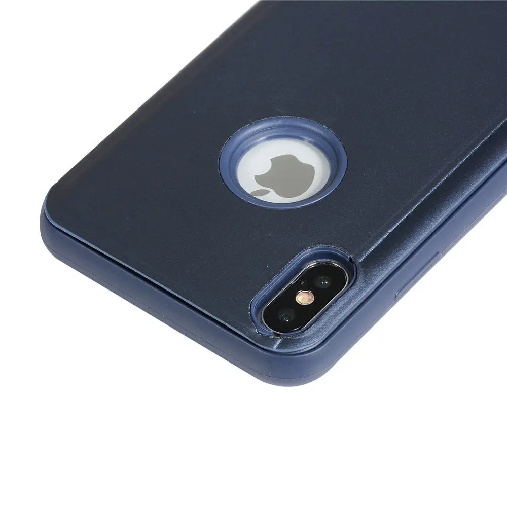C зеркальным покрытием Роскошный чехол-книжка чехол для iPhone 11 Pro X XS MAX XR 6, 6 S, 7, 8plus, однотонный флип-чехол защитный корпус с защитой от пыли