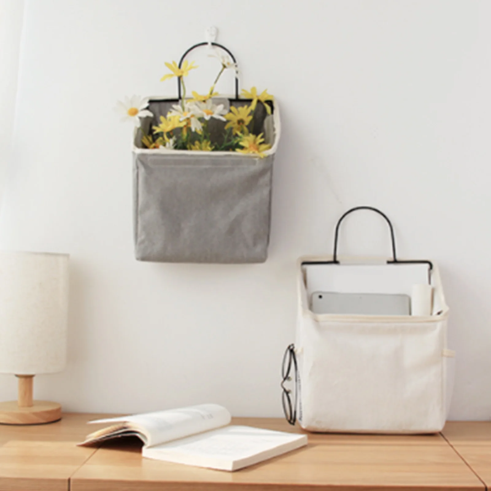 Настенные сумки для хранения настольный органайзер корзина из хлопка и льна