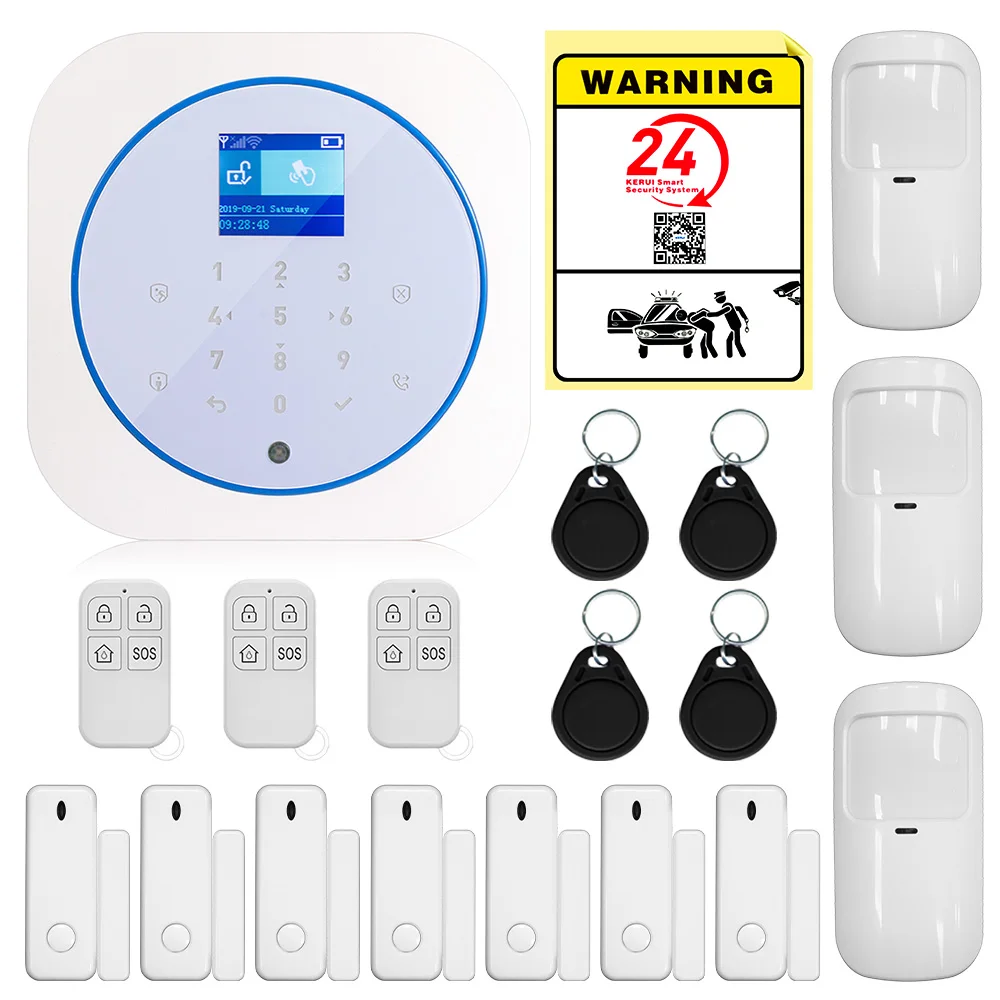 Kit 6 Золотая безопасность WiFi GSM Беспроводная умная домашняя система охранной сигнализации Tuya APP контроль Противоугонная сигнализация - Цвет: Kit 6