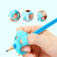cute silicone pencil holder beginner writing aid tool kids double thumb posture correction tool pen holder writing supplies