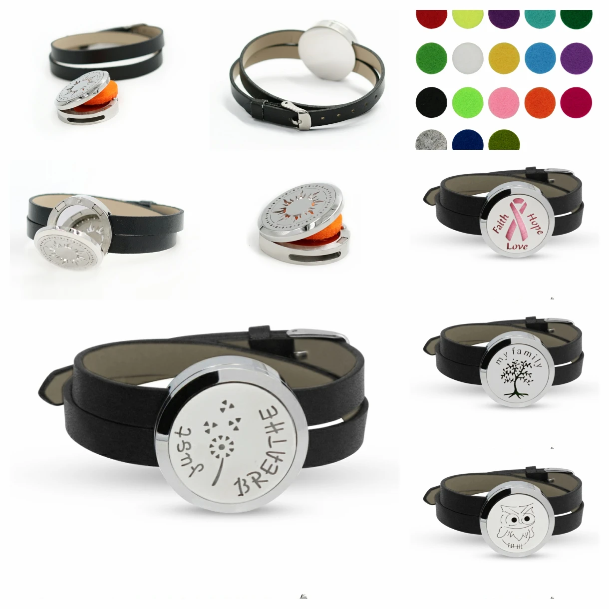 Магнитный медальон с ароматом из нержавеющей стали 10 шт.|wrist bracelet|bracelet braceletwristband