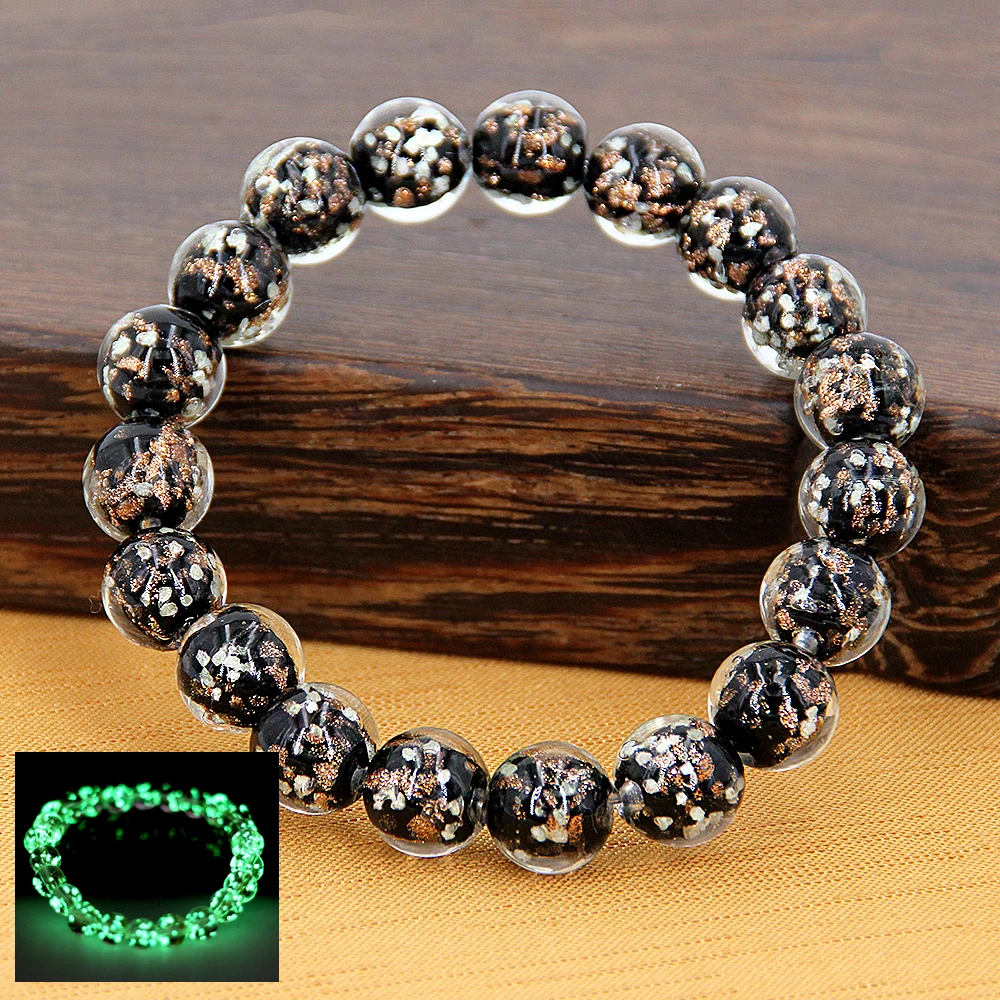 Новинка 2020 Женский светящийся браслет светящиеся в темноте бусины 8 мм 10 яркий
