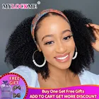 Афро кудрявые парик с головной повязкой бесклеевые парики из натуральных волос для чернокожих женщин, бразильский полупарик Реми, кудрявые человеческие волосы, парики MYLOCKME