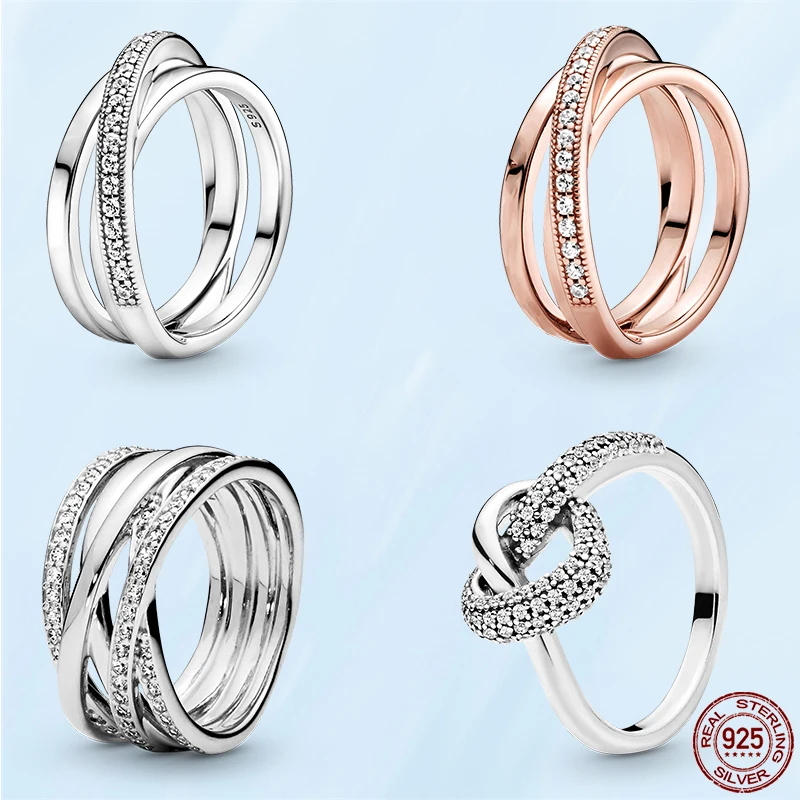 Women Rings 925 Sterling Silver Celestial Sparkling Star Solitaire Ring For Women Wedding Party Fashion Lady Jewelry Gift