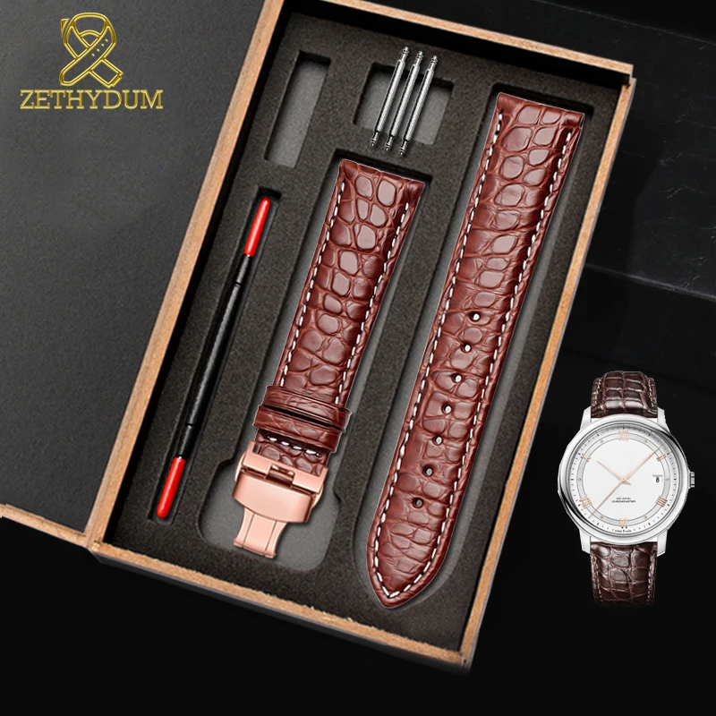 

Gift packaging Alligator leather watch strap 14mm 20mm 22mm Genuine leather bracelet high-grade watch band handmade watch band
