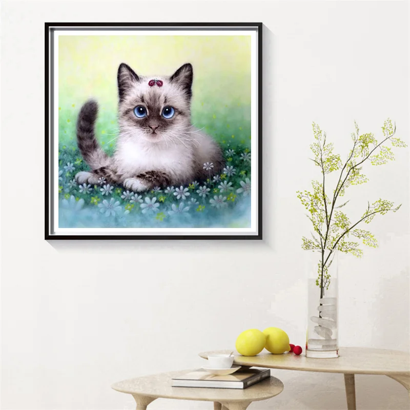 Алмазная картина 5D сделай сам с рисунком животных кошкой собакой тигром алмазная