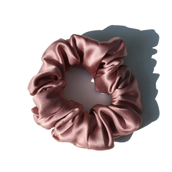 

100% Pure Silk Large Scrunchies Ropes Hair Bands Ties Elastics Ponytail Holders for Women Girls Hair Accessories 19 Momme 3.5CM