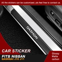 4pcs car door sill sticker for nissan qashqai j10 j11 auto anti scratch declas diy styling cabon black car tuning accessories