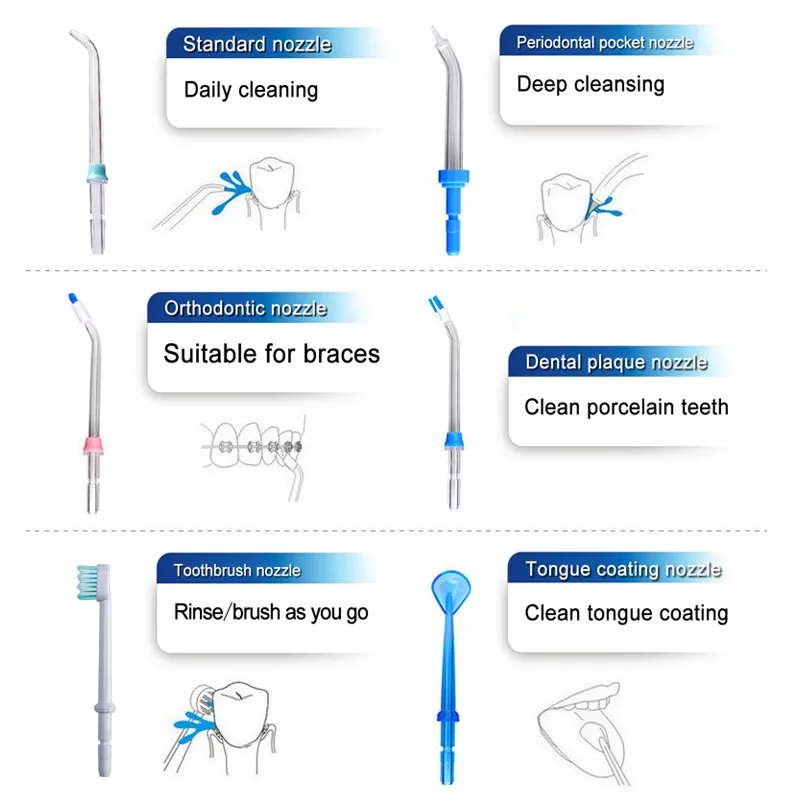 9 шт. ирригатор для полости рта сменные насадки ирригатора аксессуары