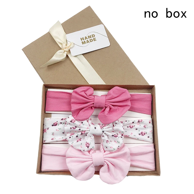 3 шт./компл. Детская повязка на голову однотонная с цветочным принтом в горошек