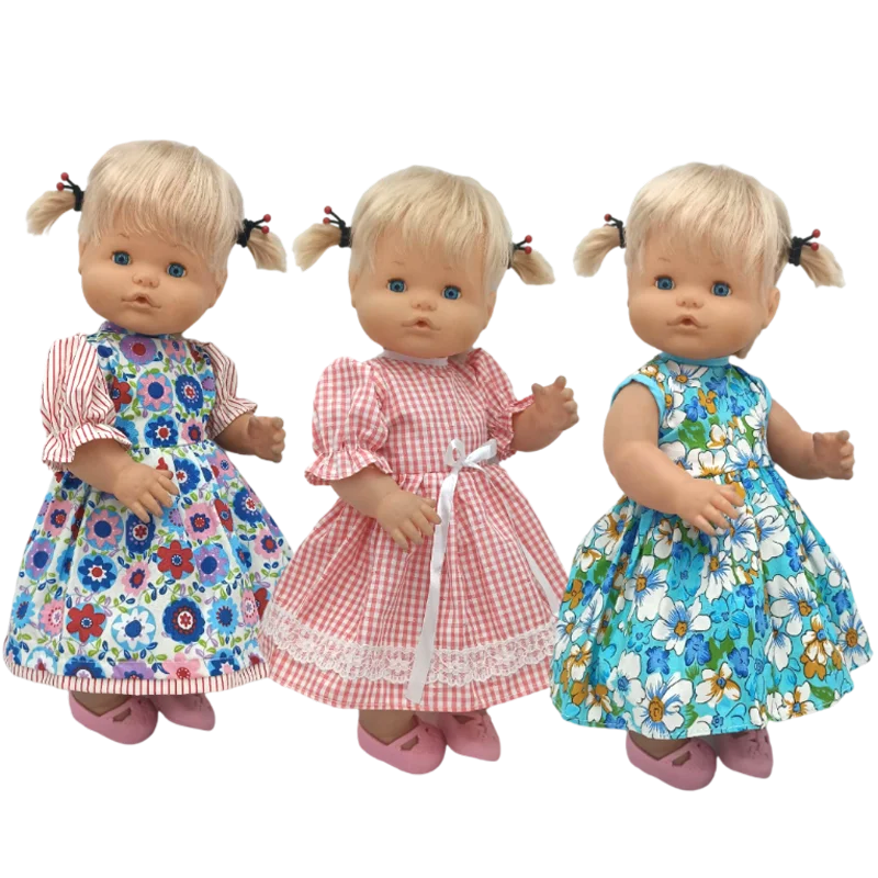 

40 см Силиконовое платье для маленьких кукол, Цветочное платье для 16 "Nenuco Ropa Y Su Hermanita, игрушки для девочек, одежда