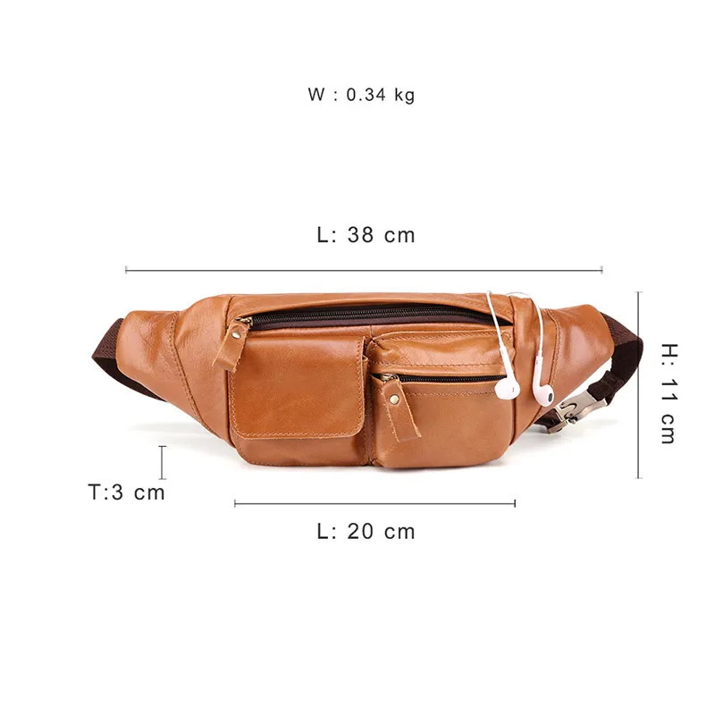 Lachiour Chest Bag Men Genuine Leather Waist Bags High Quality Boys Cowhide Leather Messenger Bag Male Sling Pouch Bag For Phone
